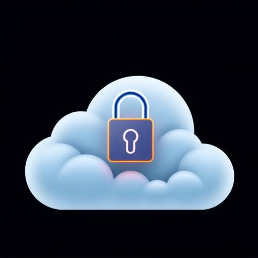 A secure padlock icon overlaid on a cloud storage symbol, representing secure online document storage.